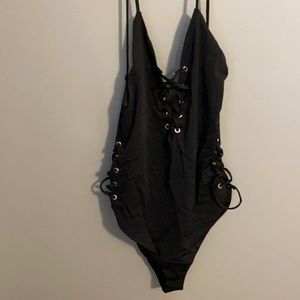 Black cutout bathing suit -NWT